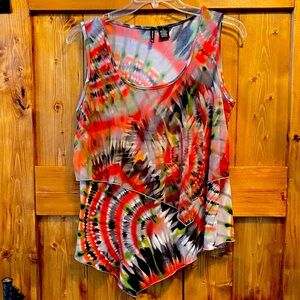 New Directions Multicolor Abstract Tank Top